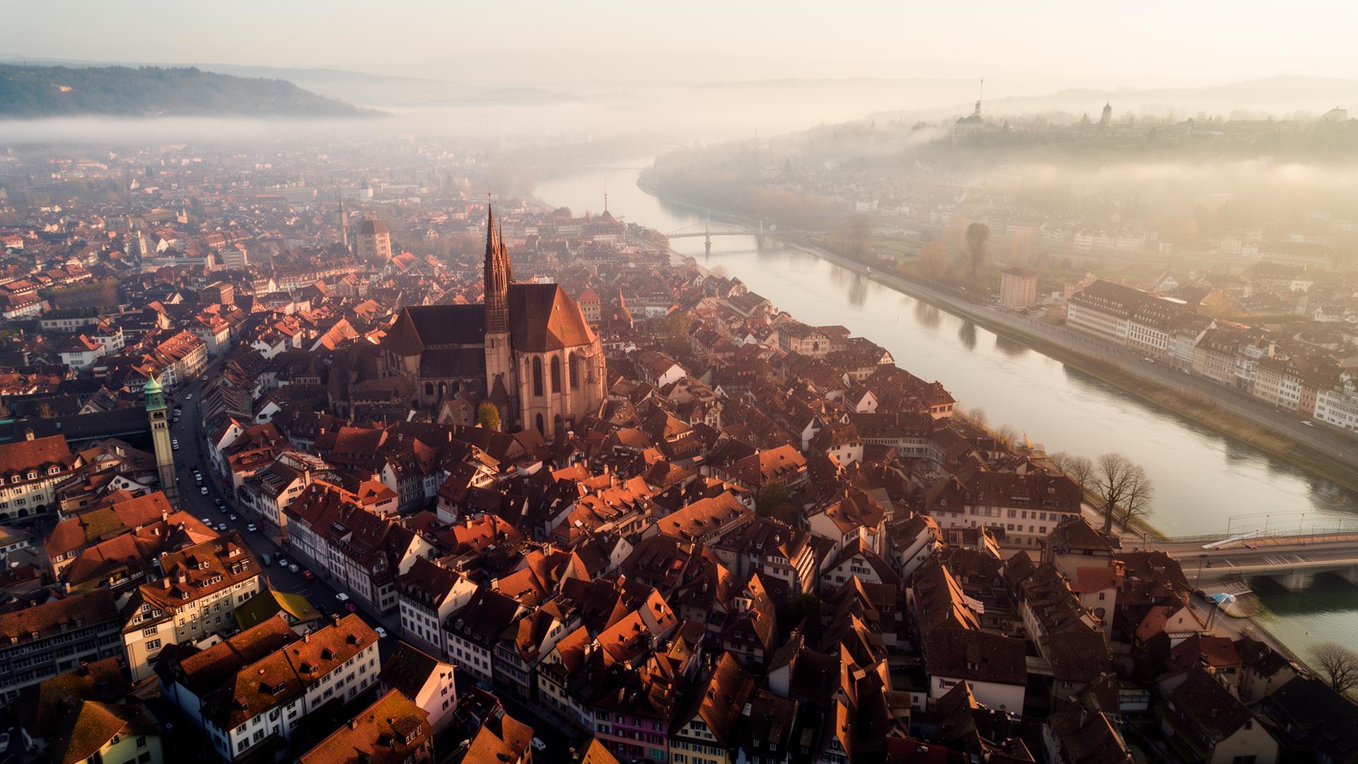 Basel old town from above